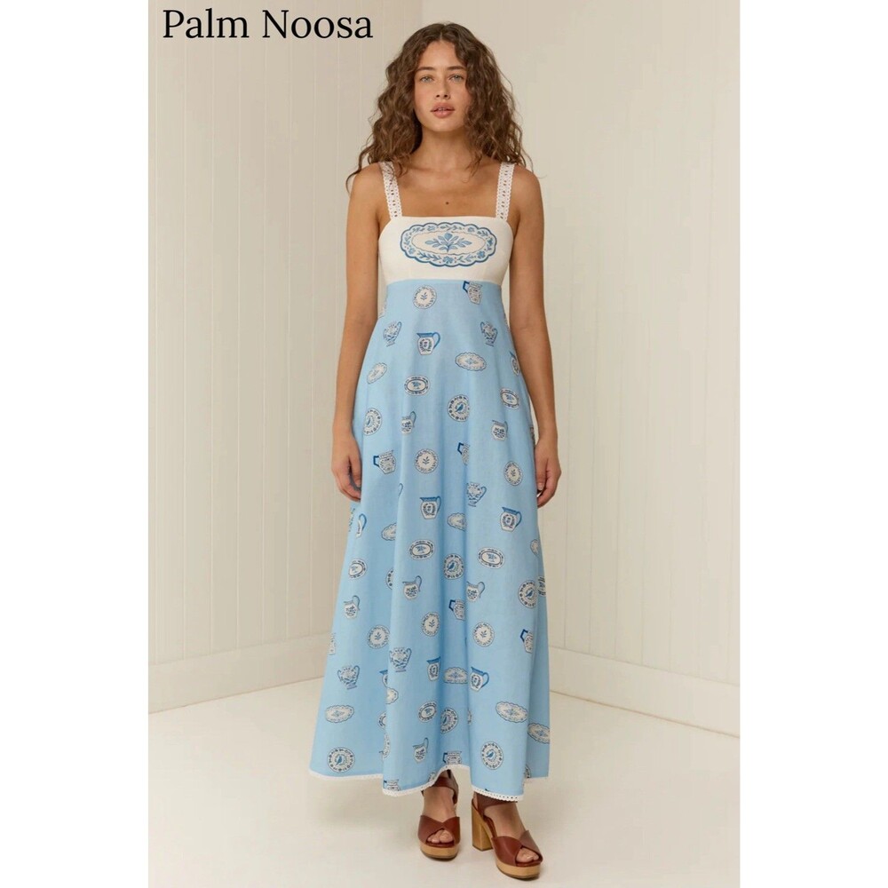 Palm Noosa "Ginger Dress" in Ginger Jars Print - Size US 4 (AU 8)